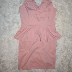 Light Pink Peplum Dress